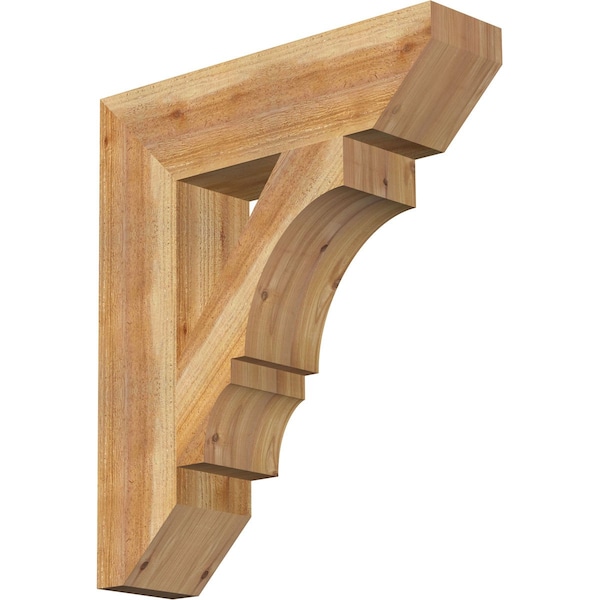 Ekena Millwork Balboa Slat Rough Sawn Bracket, Western Red Cedar, 6"W x 24"D x 28"H BKT06X24X28BOA06RWR - main